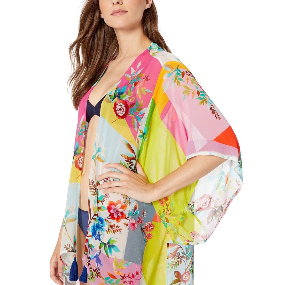 Johnny Was Women's Sheer Chiffon Kimono Coverup